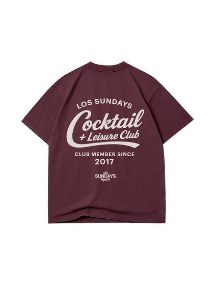 The Cocktail & Leisure Tee - Burgundy