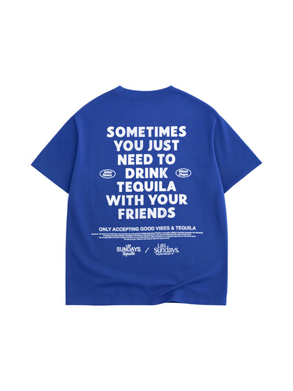 The Sometimes Tee - Blue/White