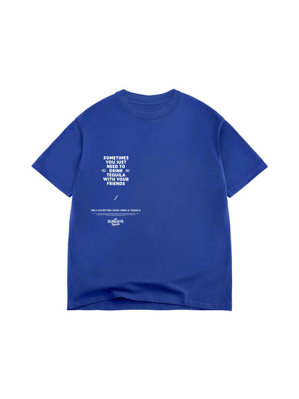 The Sometimes Tee - Blue/White