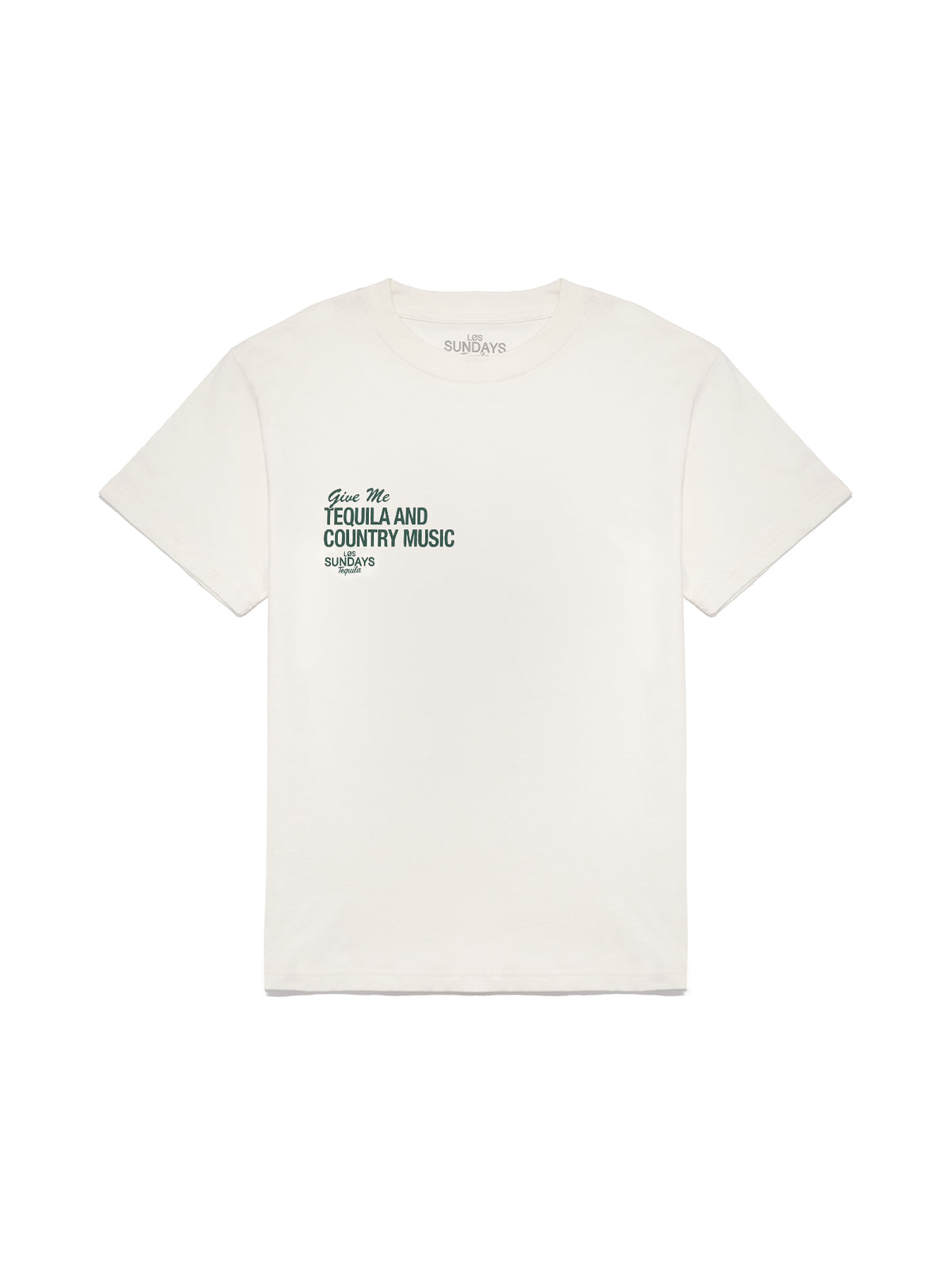 The Tequila & Country Music Tee - Blanc White/Green