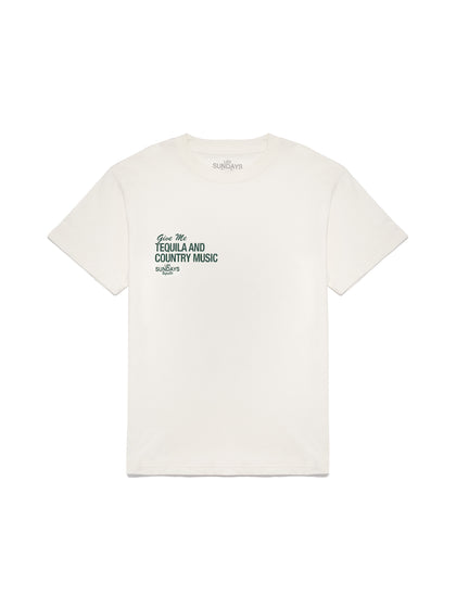 The Tequila & Country Music Tee - Blanc White/Green