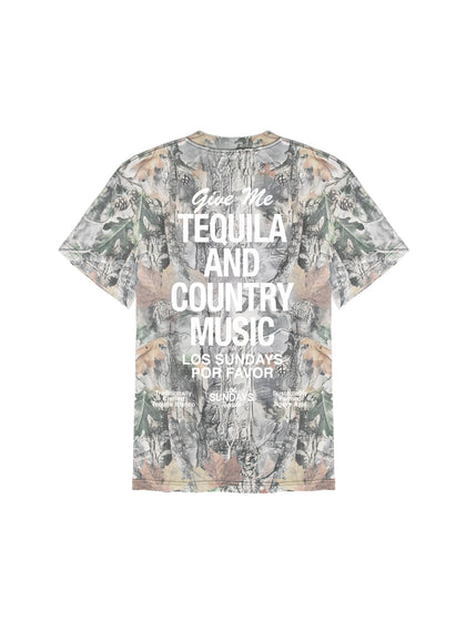 The Tequila & Country Music Tee - Camo/White