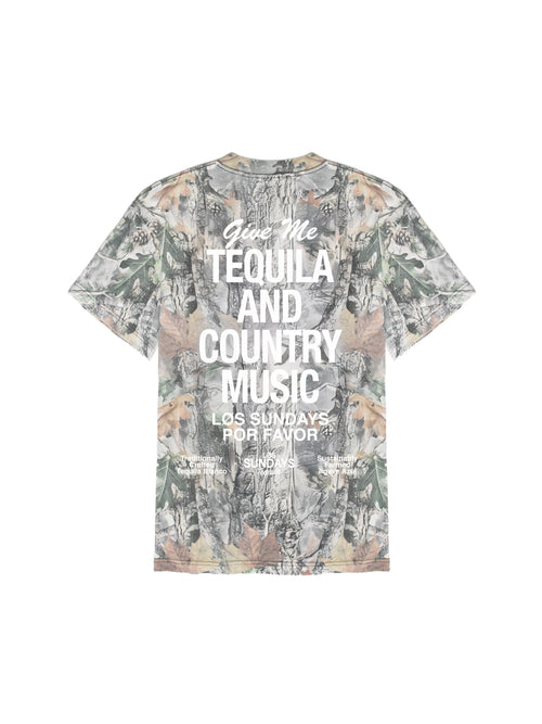 The Tequila & Country Music Tee - Camo/White