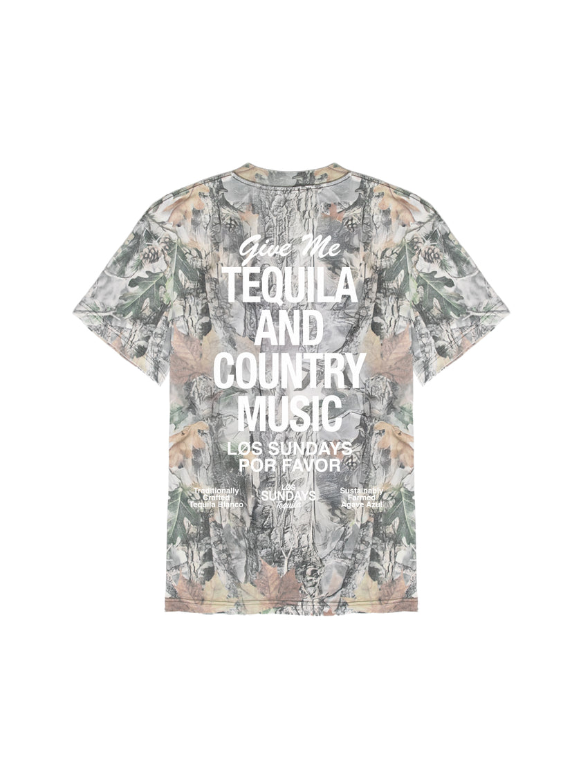The Tequila & Country Music Tee - Camo/White