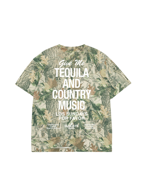 The Tequila & Country Music Tee - Camo/White