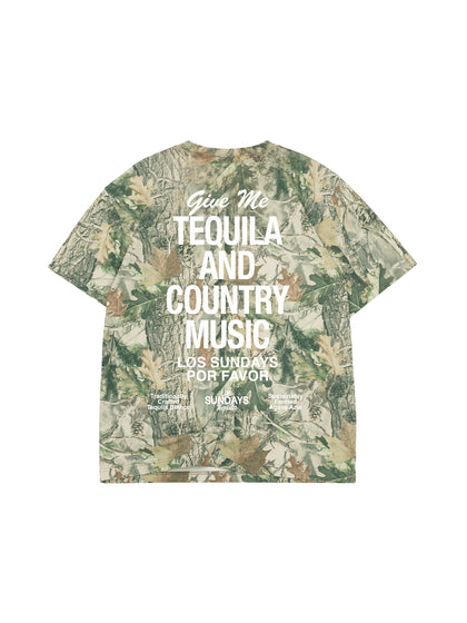 The Tequila & Country Music Tee - Camo/White