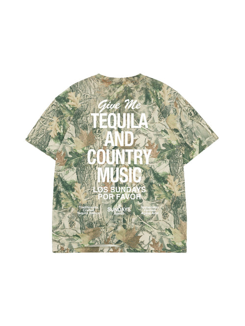 The Tequila & Country Music Tee - Camo/White