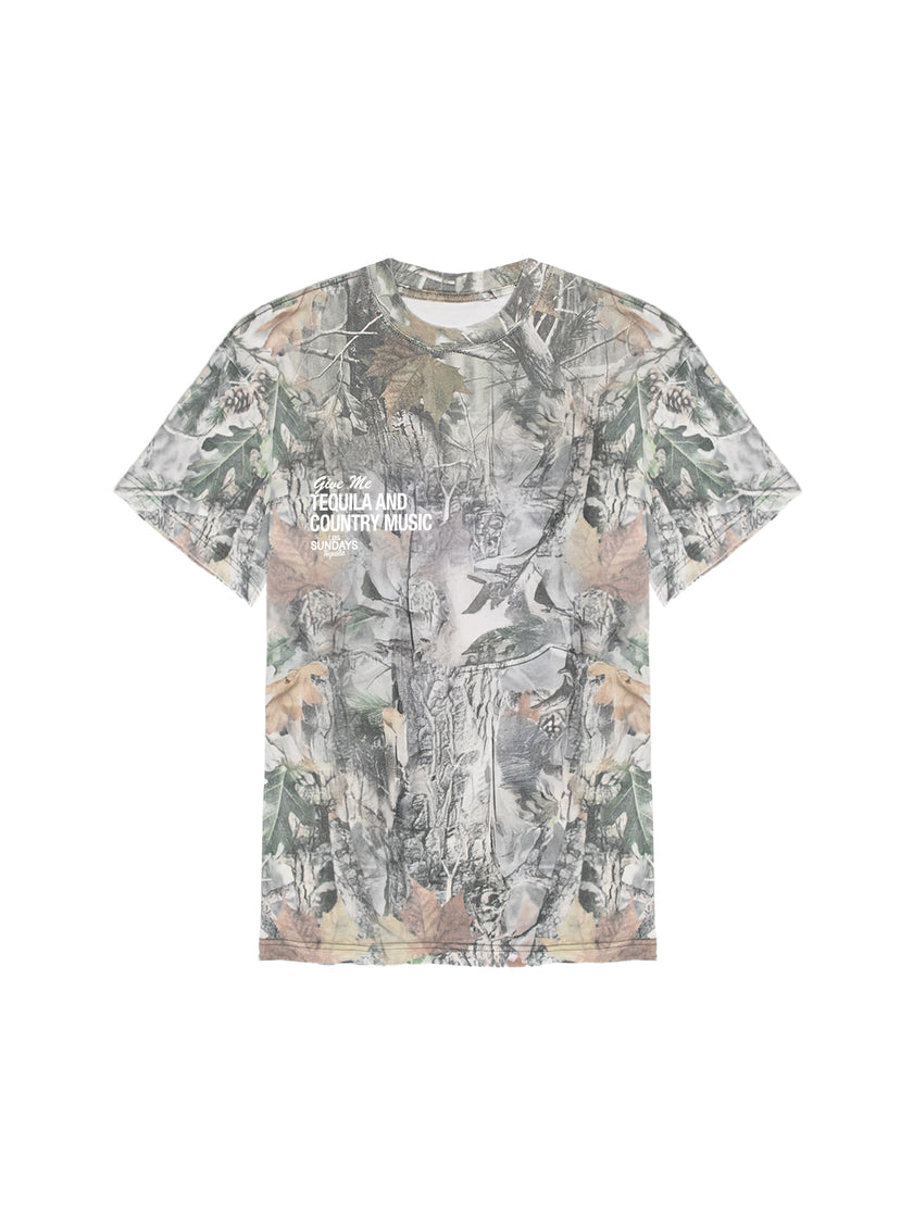 The Tequila & Country Music Tee - Camo/White