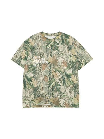 The Tequila & Country Music Tee - Camo/White