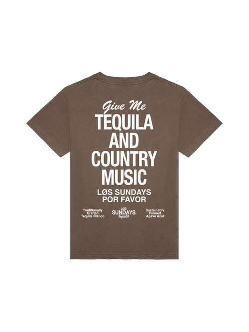 The Tequila & Country Music Tee - Chocolate/White