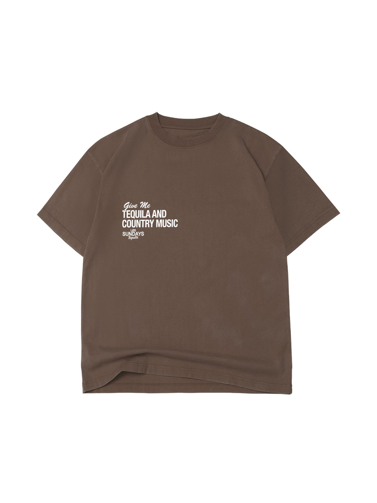 The Tequila & Country Music Tee - Chocolate/White