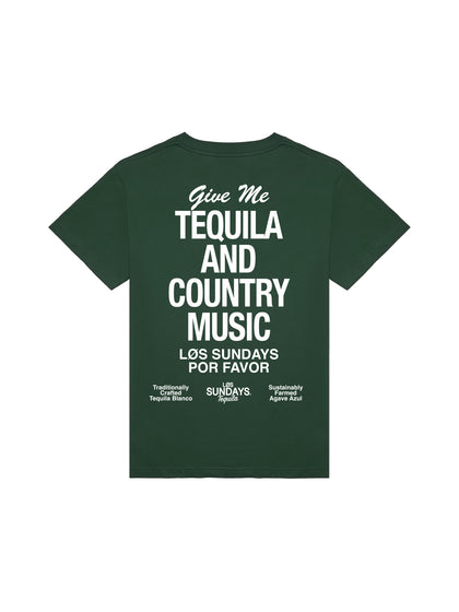 The Tequila & Country Music Tee - Green/White