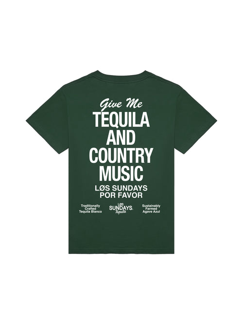 The Tequila & Country Music Tee - Green/White