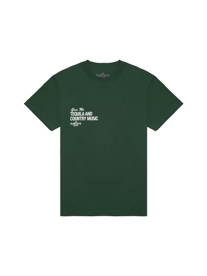 The Tequila & Country Music Tee - Green/White