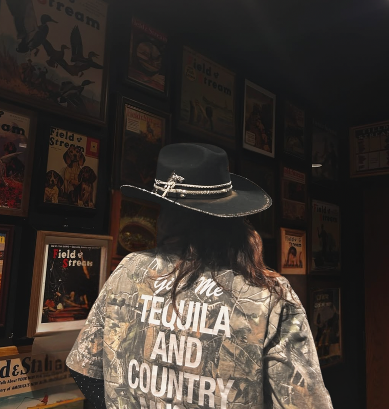 The Tequila & Country Music Tee - Camo/White