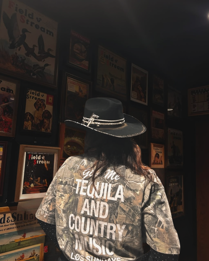 The Tequila & Country Music Tee - Camo/White