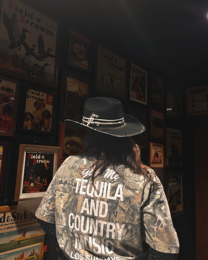 The Tequila & Country Music Tee - Camo/White