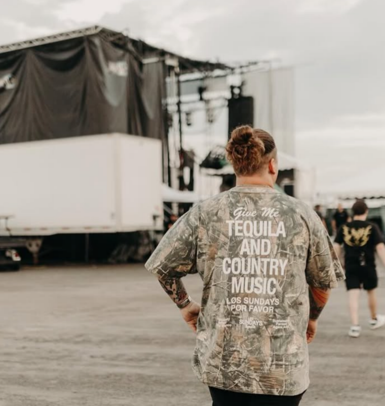 The Tequila & Country Music Tee - Camo/White