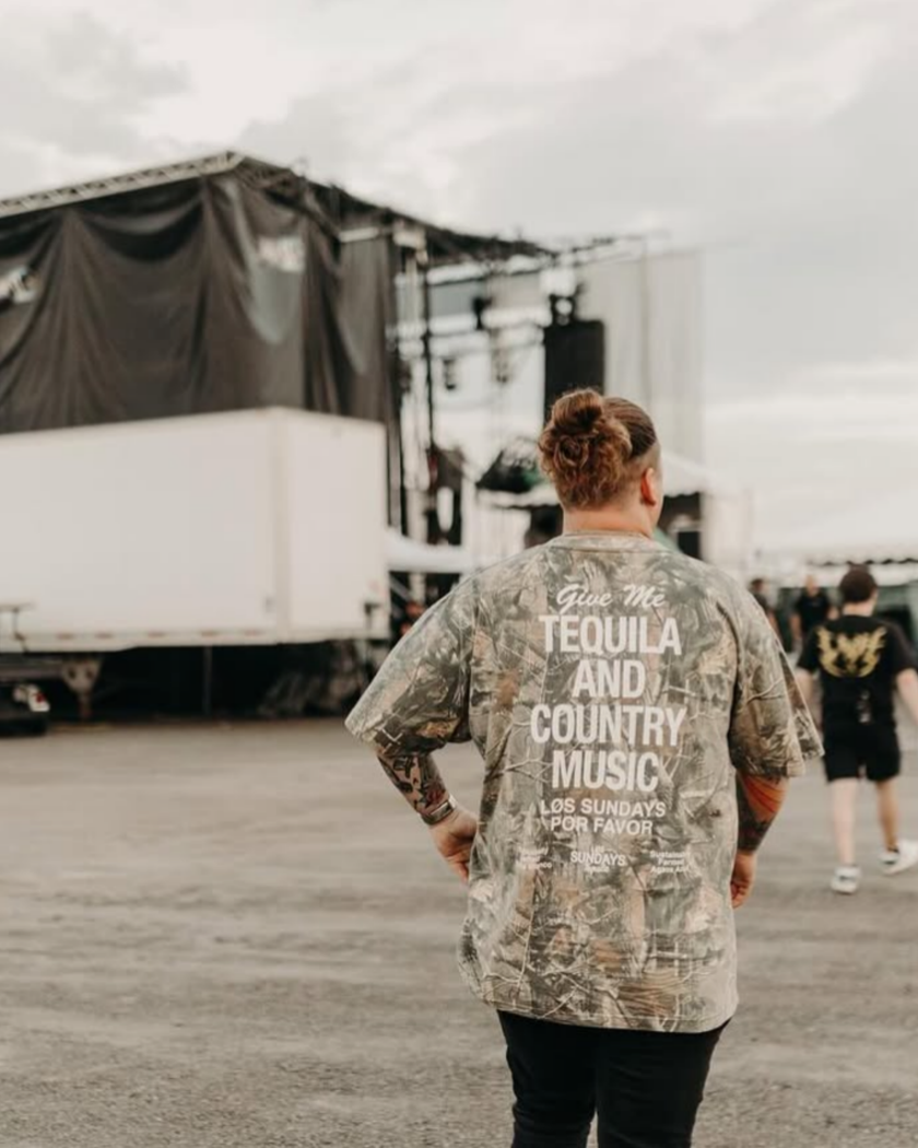 The Tequila & Country Music Tee - Camo/White