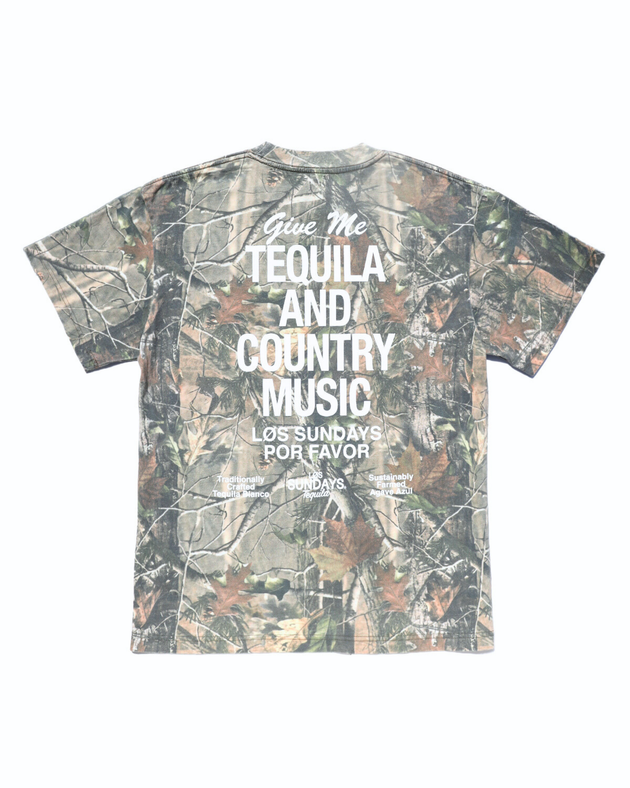 The Tequila & Country Music Tee - Camo/White