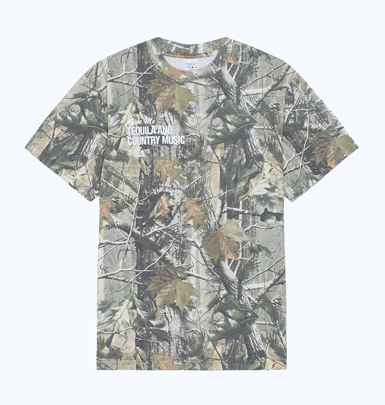 The Tequila & Country Music Tee - Camo/White