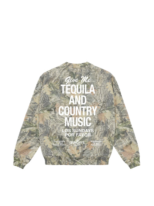 The Tequila & Country Music Crewneck - Camo/White