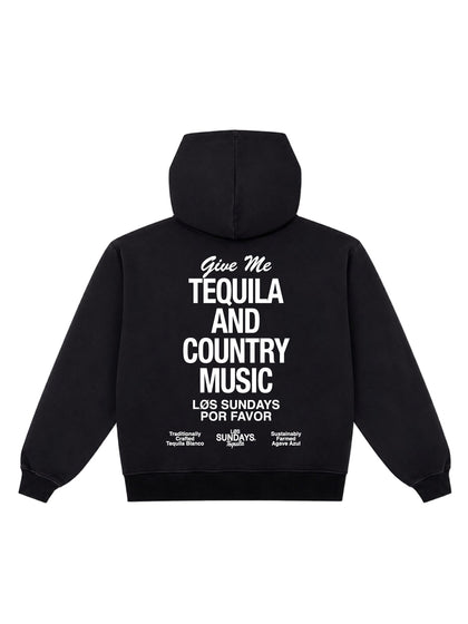 The Tequila & Country Music Hood - Black / White