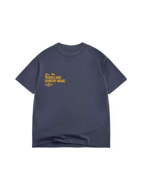 The Tequila & Country Music Tee - Navy / Yellow