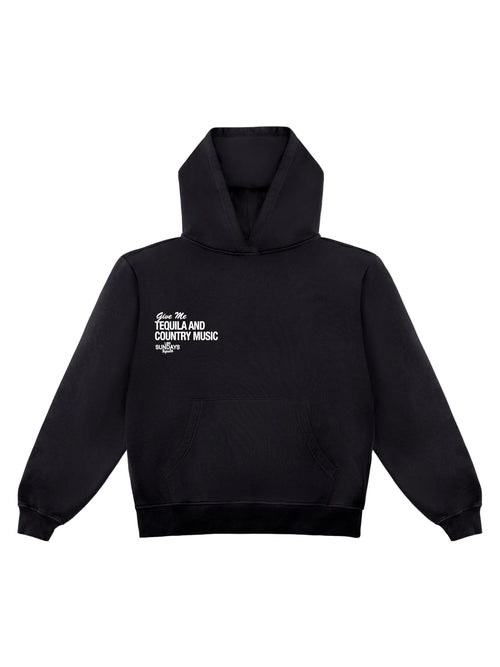 The Tequila & Country Music Hood - Black / White