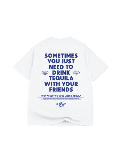 The Sometimes Tee - Blanc White / Blue