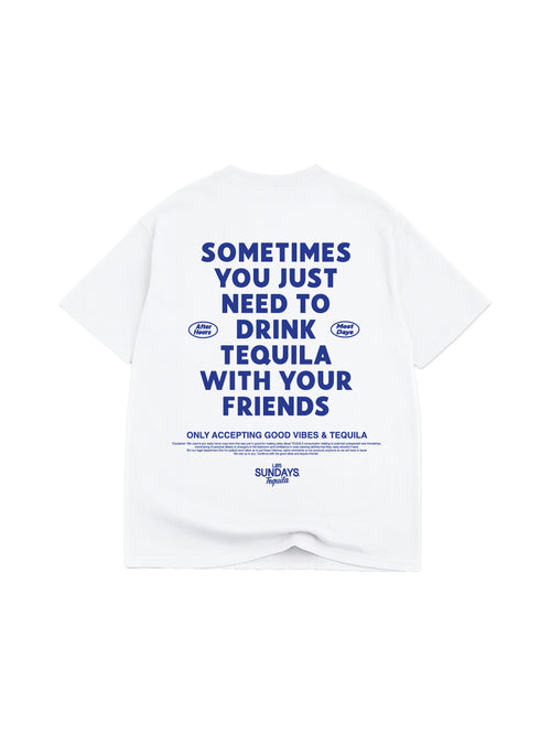 The Sometimes Tee - Blanc White / Blue