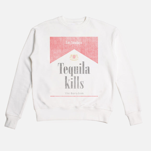 The Vintage Tequila Kills Crew Neck - White/Red