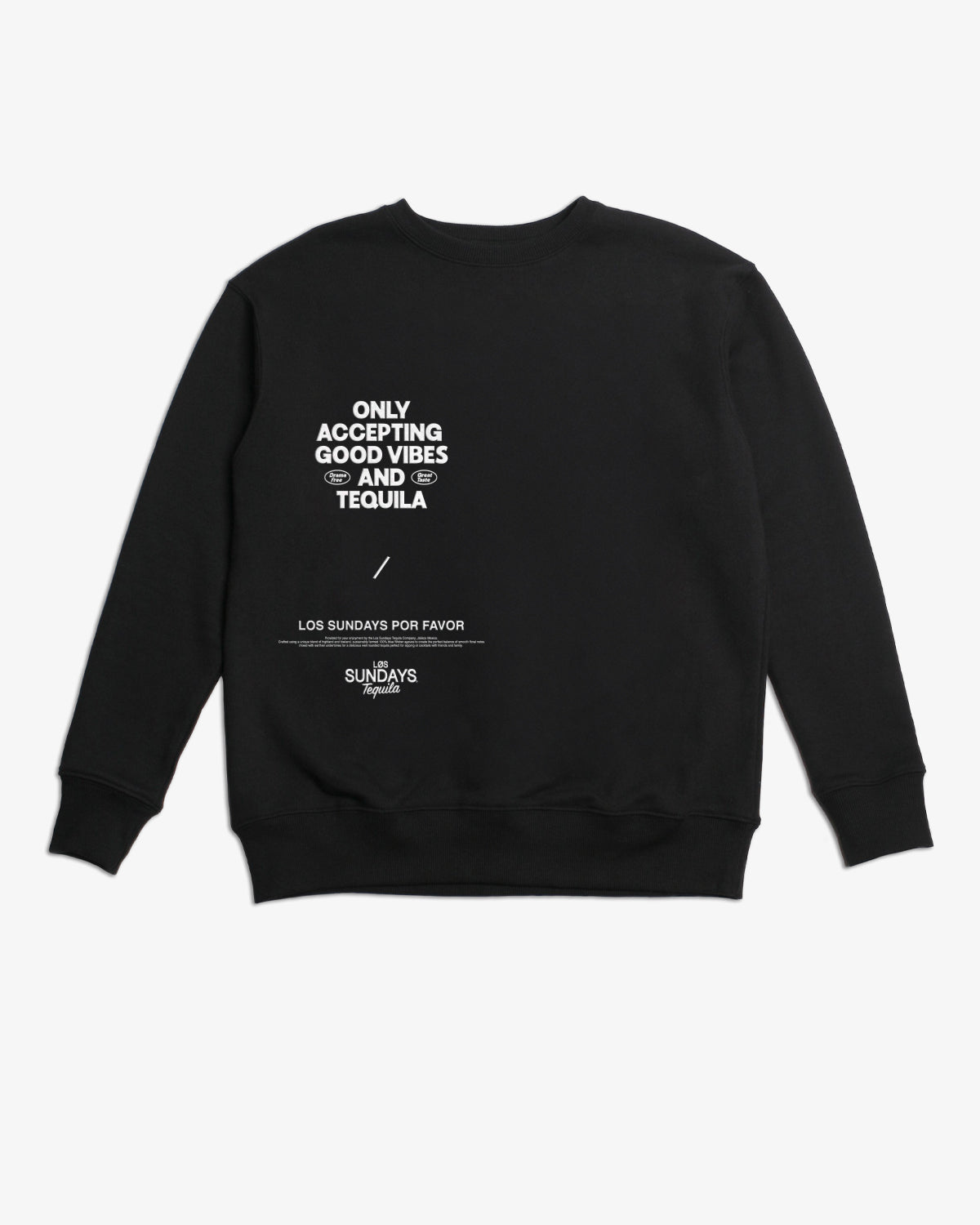 The Drama Free Crew Neck - Black/White | Løs Sundays Tequila