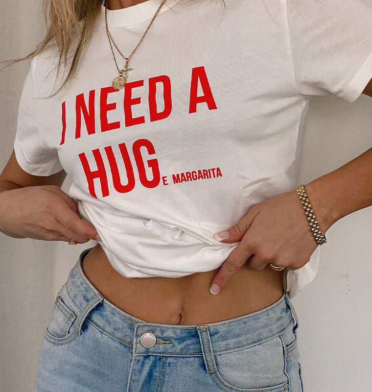 The Hug Tee - White/Red