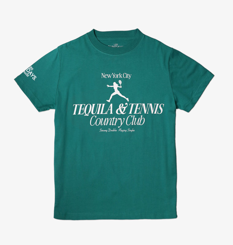 The NYC Tequila & Tennis Tee - Green/White