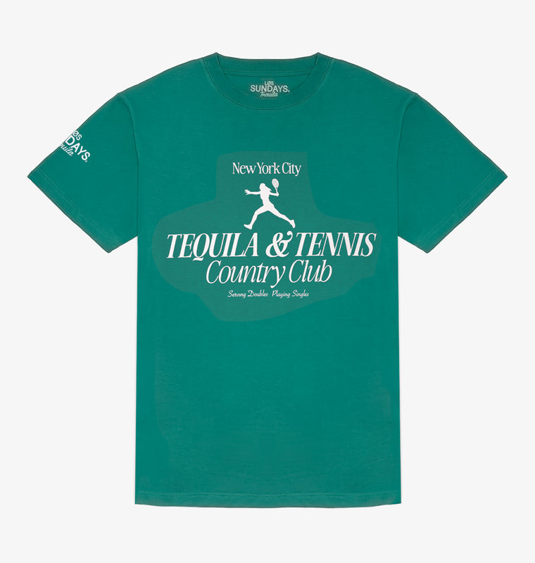 The NYC Tequila & Tennis Tee - Green/White