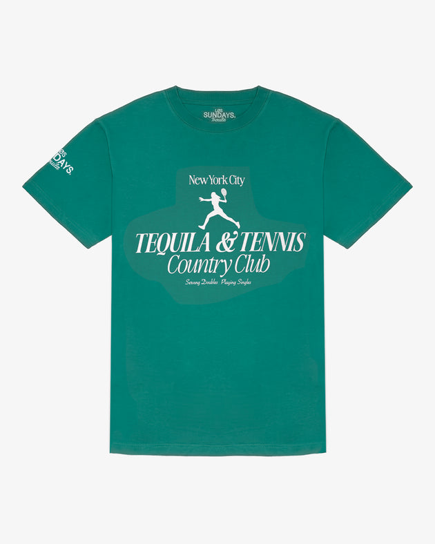 The NYC Tequila & Tennis Tee - Green/White