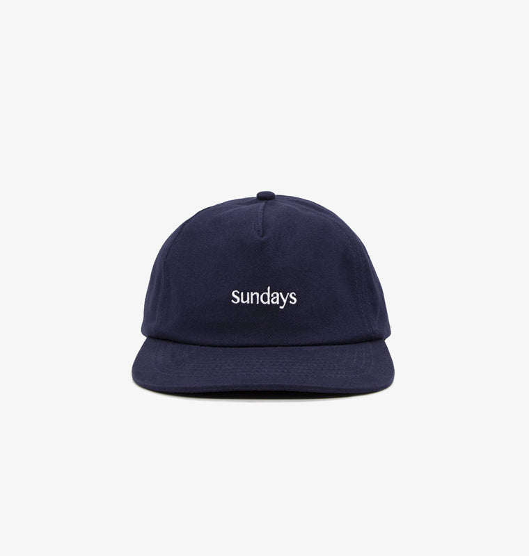 Sundays Embroidered 5-Panel Cap - Navy Blue