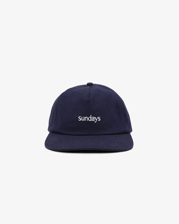 Sundays Embroidered 5-Panel Cap - Navy Blue