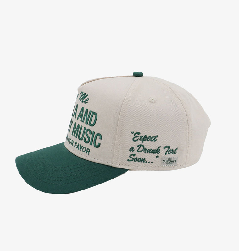 Tequila & Country Music Hat - Bone/Green