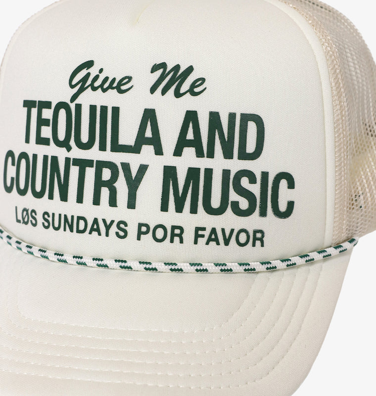 The Tequila & Country Music Trucker Hat - Bone