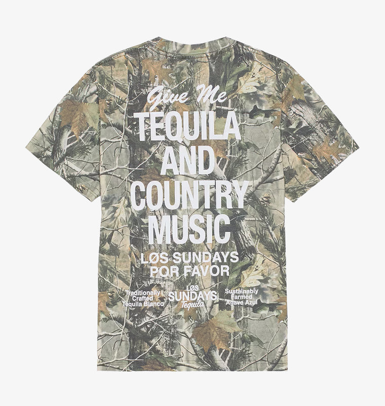 The Tequila & Country Music Tee - Camo/White