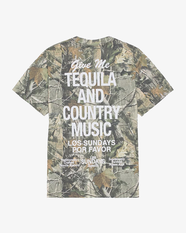 The Tequila & Country Music Tee - Camo/White