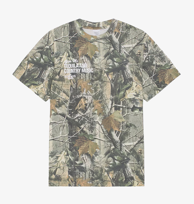 The Tequila & Country Music Tee - Camo/White