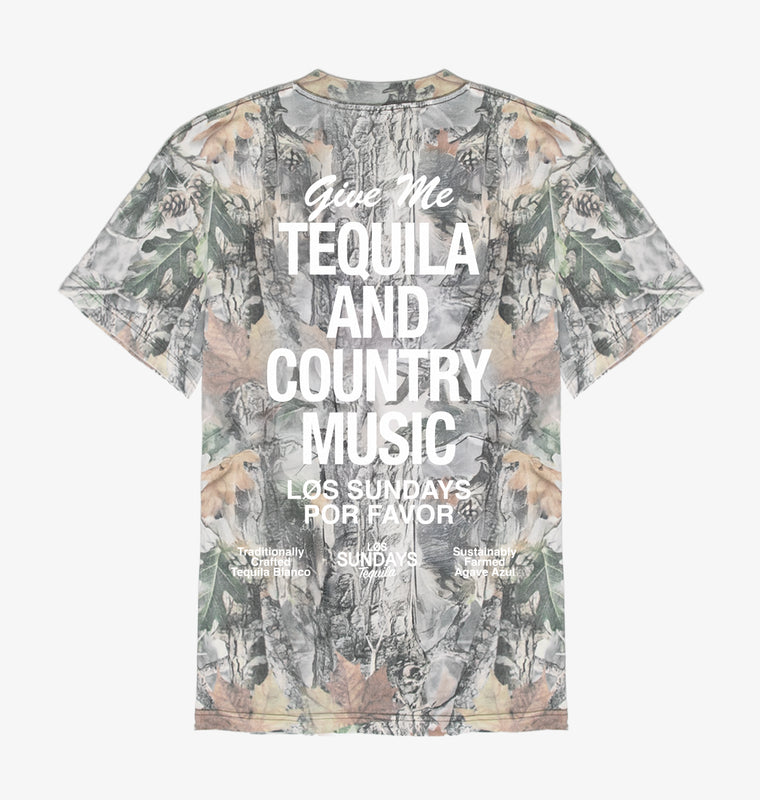 The Tequila & Country Music Tee - Camo/White