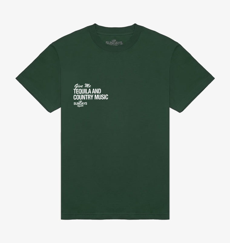 The Tequila & Country Music Tee - Green/White