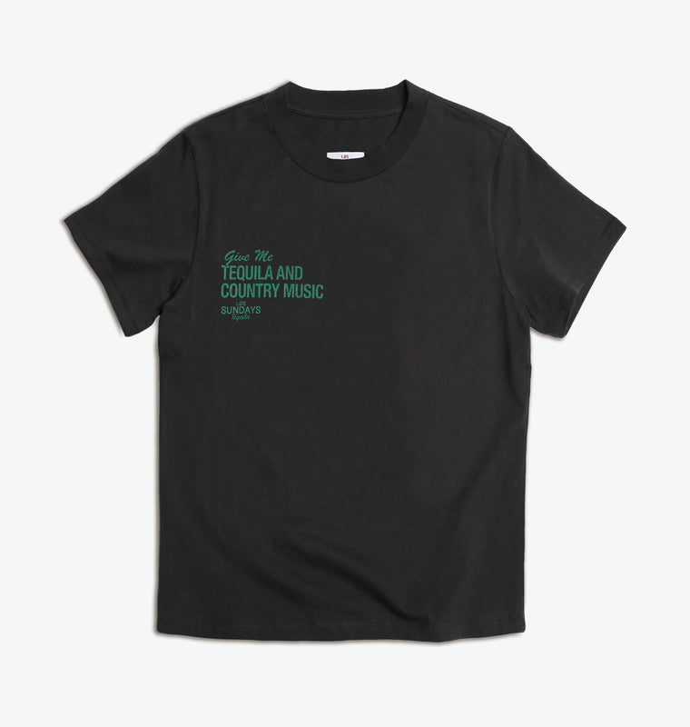 The Tequila & Country Music Tee - Black/Green