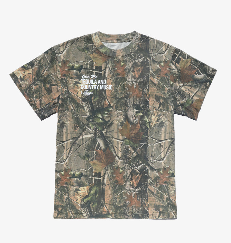 The Tequila & Country Music Tee - Camo/White