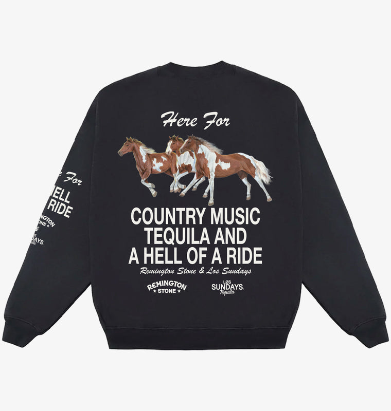 The Hell of A Ride Crewneck - Black