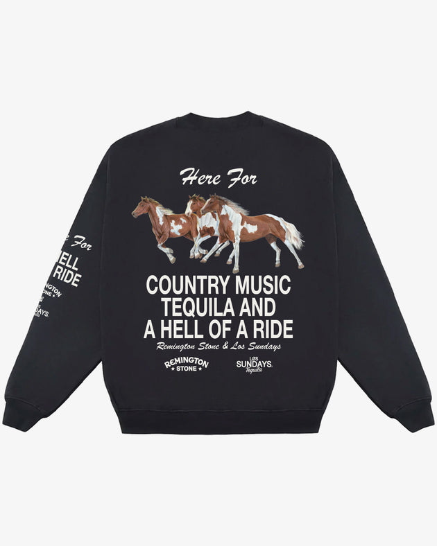 The Hell of A Ride Crewneck - Black